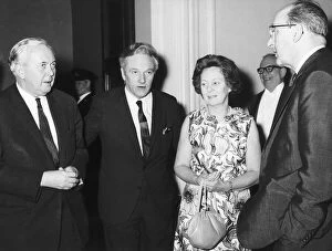 00155 Gallery: Sir Hugh Cudlipp second left with Harold Wilson 1970 with Mary Wilson