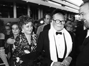 Images Dated 1st June 1987: Sir Laurence Olivier actor and wife Joan Plowright actress outside National Theatre