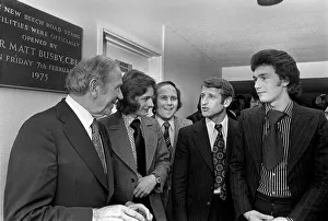 Sir Matt Busby. Oxford United players prior to match. Oxford United players celebrate Sir Matt Busby. Oxford United players prior to match. Oxford United players celebrate