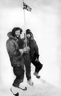 Sir Ranulph Fiennes and Charles Burton at the North Pole during the Transglobe Expedition