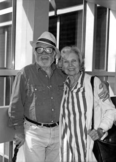 Sir Richard Attenborough and wife at Heathrow Airport. August 1992 P016951