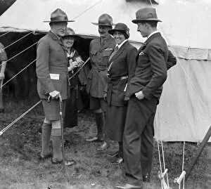 00000 Gallery: Sir Robert Baden Powell left seen here at a Scout rally with senior scout masters at