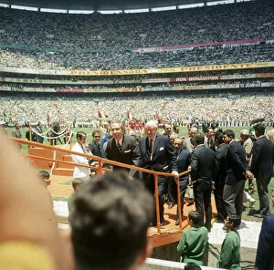 Images Dated 31st May 1970: Sir Stanley Rous and President of Mexico take their seats for Mexico v