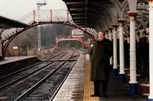 Images Dated 9th March 1999: Sir William McAlpine. Chairman of the Railway Heritage Trust at Hexham Railway Station