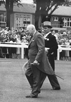 01429 Gallery: Sir Winston Churchill wearing a tailcoat morning suit at Royal Ascot - June 1958