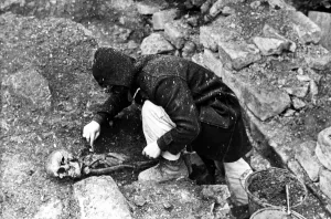 Two skeletons have been unearthed by archaeologists who have been working for several Two skeletons have been unearthed by archaeologists who have been working for several