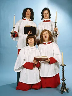 Slade at Christmas December 1974 Holding candles in candlesticks dressed as choir Slade at Christmas December 1974 Holding candles in candlesticks dressed as choir