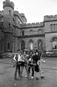 Images Dated 26th January 1984: Slade (Don Powell, Noddy Holder, Jim Lea and Dave Hill) filming a new video at Eastnor