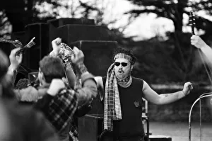 Images Dated 26th January 1984: Slade filming a new video at Eastnor Castle, near Ledbury. 26th January 1984