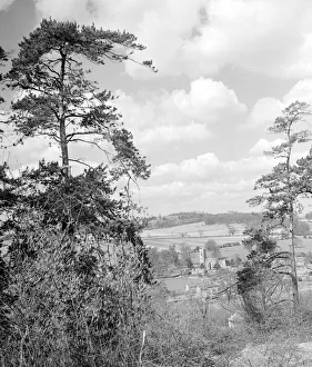 Core13 Gallery: The sleepy village of Aldbury viewed from the trees on a mid winters day Circa 1945