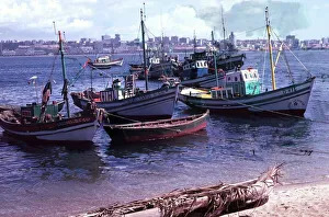 Small fishing community on edge of a bay at Luanda, the capitol of Angola Small fishing community on edge of a bay at Luanda, the capitol of Angola