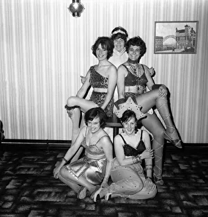 Images Dated 16th April 1970: Five smiling dancers who were breaking new ground with the Caprian Amateur Operatic