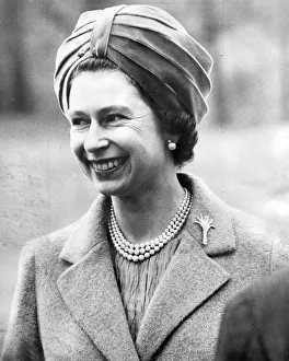 A smiling Queen Elizabeth II. February 1975 A smiling Queen Elizabeth II. February 1975