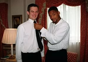 Images Dated 15th July 1997: Will Smith actor with Matthew Wright Mirror writer 1997 in London hotel Will Smith is