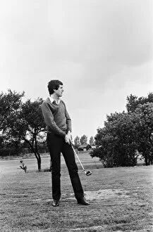 Snooker player Steve Davis playing golf. 8th June 1981