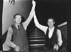 Snooker players Steve Davis and Alex Higgins October 1981 standing at bottom Snooker players Steve Davis and Alex Higgins October 1981 standing at bottom