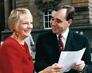 Images Dated 23rd September 1992: SNP conference in Perth, Party Leader Alex Salmond outside the conference with Margaret