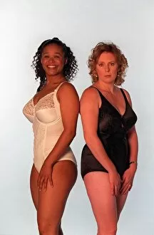 Images Dated 19th July 1995: Sonia Swaby actress in West End play Fame who wears a 34 DD size bra with Karen
