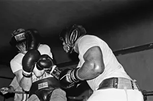 Sonny Liston and Joe Bugner sparring together at Dominick Bufanos Gym, Jersey City Sonny Liston and Joe Bugner sparring together at Dominick Bufanos Gym, Jersey City