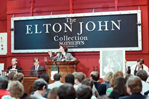 Images Dated 6th September 1988: Sothebys auction of Elton John items. 6th September 1988