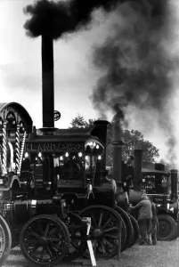 Sounds and smell of steam as the entrants prepare their traction engines for the grand Sounds and smell of steam as the entrants prepare their traction engines for the grand