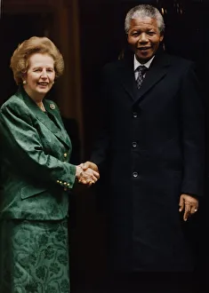 South African ex-political prisoner Nelson Mandela with British Prime Minister Margaret South African ex-political prisoner Nelson Mandela with British Prime Minister Margaret