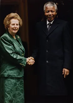 South African ex-political prisoner Nelson Mandela with British Prime Minister Margaret South African ex-political prisoner Nelson Mandela with British Prime Minister Margaret