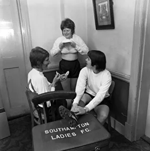 Southampton Ladies Football Club team in the dressing room of the Civil Service Sport Southampton Ladies Football Club team in the dressing room of the Civil Service Sport