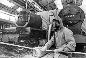 Specialist removing blue asbestos from two vintage steam train - Midland Railway Trust at Specialist removing blue asbestos from two vintage steam train - Midland Railway Trust at