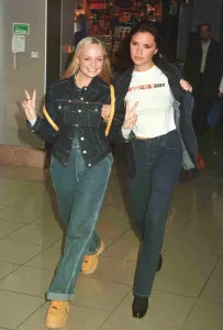 Spice Girls Emma and Victoria leave Heathrow for Los Angeles Spice Girls Emma and Victoria leave Heathrow for Los Angeles