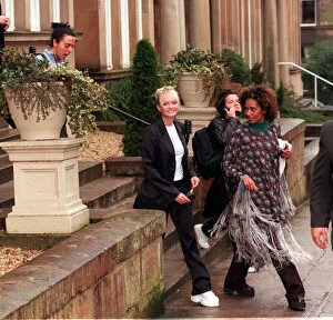 Images Dated 4th April 1998: Spice Girls Mel C Emma Bunton and Mel B leaving One Devonshire Gardens April 1998