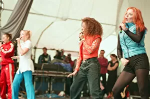Images Dated 26th August 1996: Spice Girls performing at the BRMB Party in the Park, Cofton Park, Birmingham