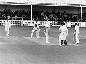 Images Dated 15th July 1970: Sport - Cricket - Glamorgan - Tony Lewis, the Glamorgan captain survives an appeal for