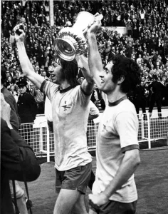 Sport - Football - Arsenal - Charlie George (Left) and skipper Frank McLintock celebrate Sport - Football - Arsenal - Charlie George (Left) and skipper Frank McLintock celebrate