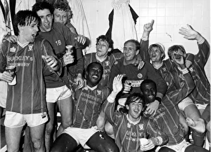 Sport - Football - Cardiff City 1987-1988 - Cardiff City players celebrate their Sport - Football - Cardiff City 1987-1988 - Cardiff City players celebrate their
