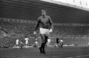Sport: Football: Manchester United v. Nottingham Forest. Stepney, the Manchester goalie Sport: Football: Manchester United v. Nottingham Forest. Stepney, the Manchester goalie