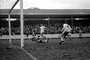 Sport: Football: Vale keeper ball dives to save from Wigan forward Fleming as Vale full Sport: Football: Vale keeper ball dives to save from Wigan forward Fleming as Vale full