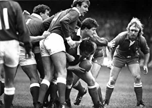 Images Dated 6th February 1982: Sport - Rugby - Wales v France - 1982 - Alan Phillips the Welsh hooker prepares to