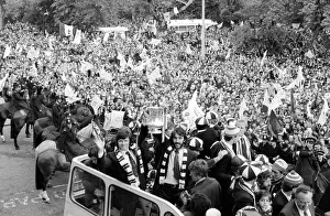Spurs homecoming after winning the FA Cup. Players with the trophy on the bus Spurs homecoming after winning the FA Cup. Players with the trophy on the bus