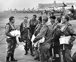 Squadron RAF fly from Leconfield, Yorks. in their Lightning Supersonic fighters for their Squadron RAF fly from Leconfield, Yorks. in their Lightning Supersonic fighters for their