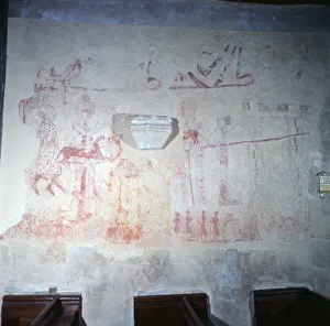 St. Nicholas Church, Pyrford, Surrey. Original frescoes uncovered during renovations St. Nicholas Church, Pyrford, Surrey. Original frescoes uncovered during renovations