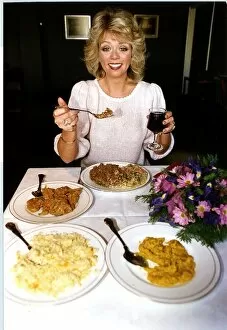 Stacy Dorning Actress eating her favourite meal Indian supplied by Marks