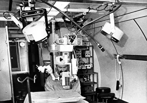 Staff opthalmologist Dr Stewart Ball in the operating theatre of the world' Staff opthalmologist Dr Stewart Ball in the operating theatre of the world'