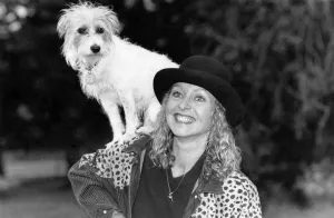 Stage and television actress Liza Goddard with her canine friend Stage and television actress Liza Goddard with her canine friend