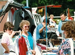 Images Dated 1st June 1993: Stall holders wait for customes at the Blaydon Car Boot Sale in June 1993
