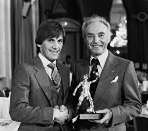 Stanley Matthews presents Kenny Dalglish with The Footballer of the year Award