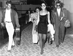 Famous People Gallery: Five Star pop group walk through airport Dbase Five Star (also 5 Star