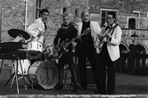 Images Dated 24th January 1982: Stars of Not the nine oclock news as pop singers 1982 during rehearsals co stars
