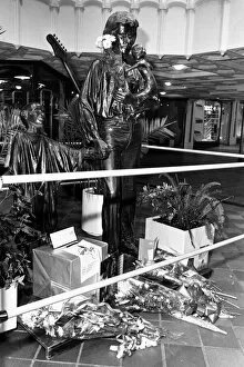 Statue of Bob Geldof at Cavern Walks, Liverpool. Circa 1986