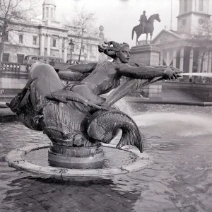 A statue in Trafalgar Square London 1963 sculpture art england english mermaid A statue in Trafalgar Square London 1963 sculpture art england english mermaid